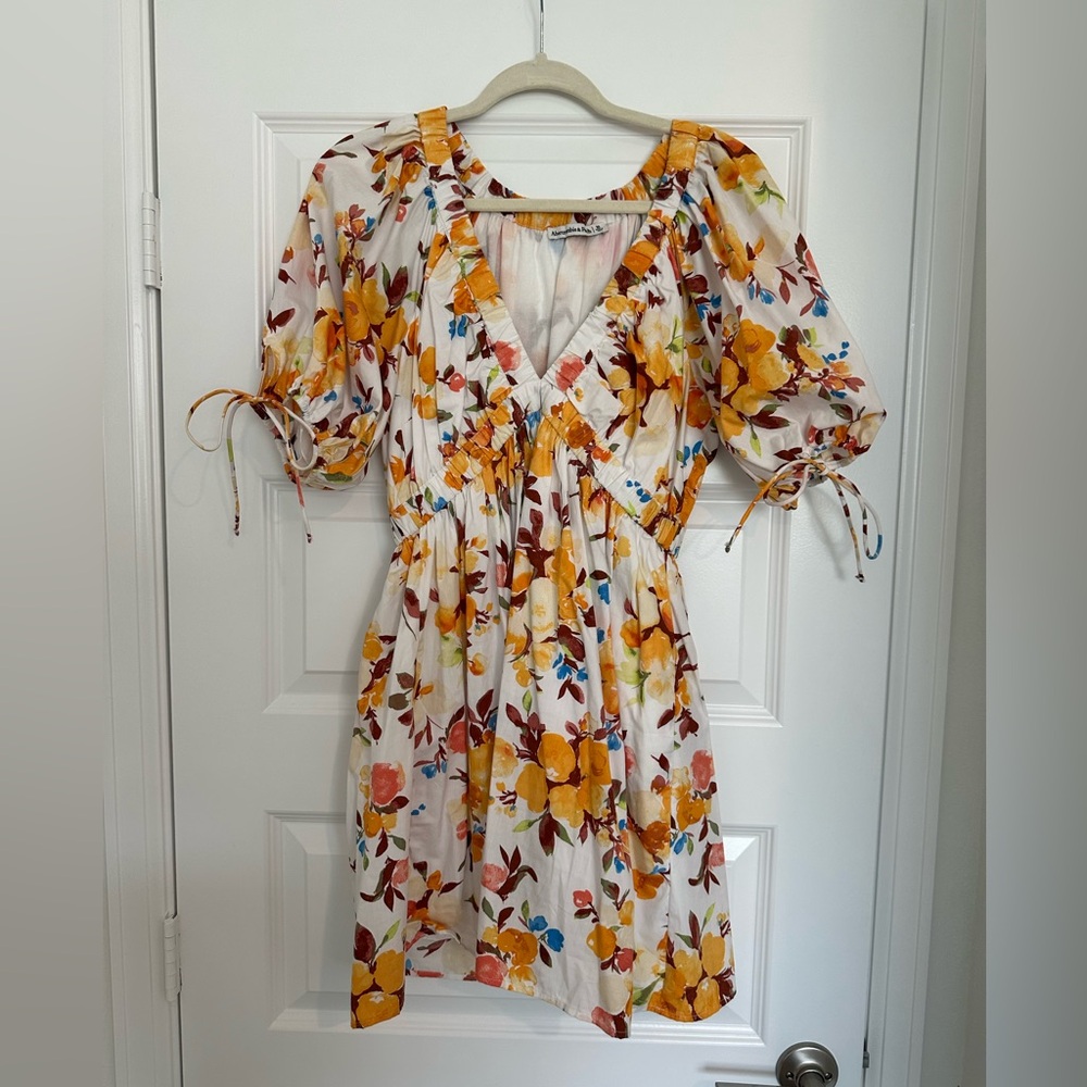Abercrombie & Fitch Floral Mini Dress - Yellow and Orange
